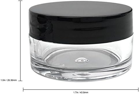 Beauticom 600 Парчиња 20G/20ML Круг Јасно Тегли со ЦРНА Капаци за Лосион, Креми, Тонери, Усна Balms, Шминка Примероци - BPA Free