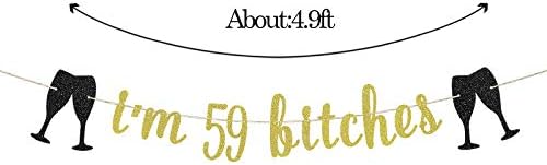 WeBenison Сјајот I' m 59 Bitches Банер за Жени или Мажи 59. Роденден Банер/Овации до 59 Години Свадба Годишнината Партија Банер Украси