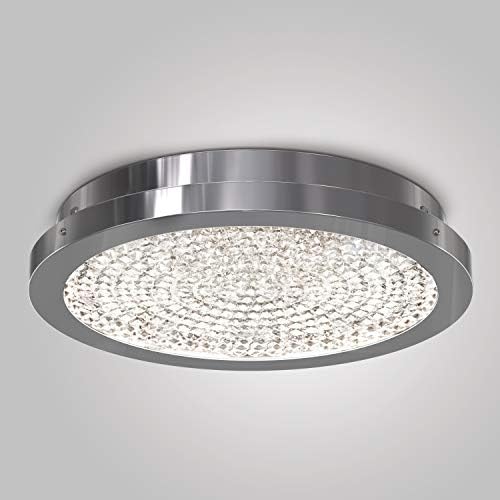 Artika Глам LED-Интегрирана Flushmount Таванот Светлина, Хром