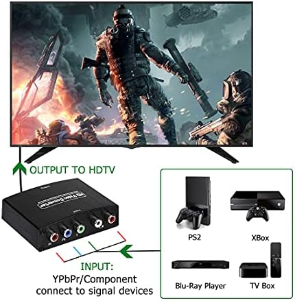 YPbPr да HDMI Конвертор, Компонента за HDMI, RGB да HDMI Конвертор Поддржува 4K Видео Аудио Конвертор HDMI Адаптер V1.4 за DVD PSP
