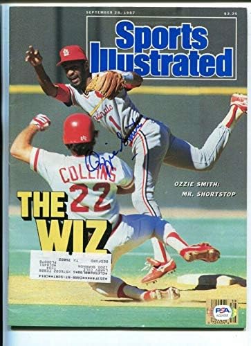 Ози Смит Потпишаа 1987 Спорт Ѕ Autographed Кардинали PSA/ДНК - Autographed MLB Списанија