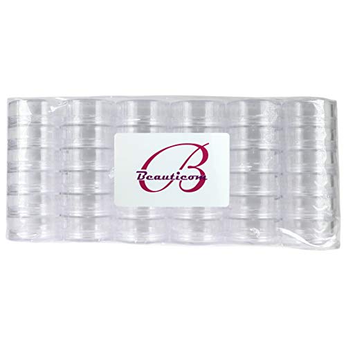 Beauticom 72 Pack(432 Парчиња) 10G/10ML Круг Пластовидно Транспарентна Пластика Шминка Лосион Козметички Крем Маст Тегли со Завртка