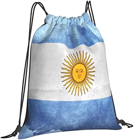 Drawstring Ранец Аргентина Знаме Ретро String Торба Sackpack За Фитнес, Шопинг Спорт Јога