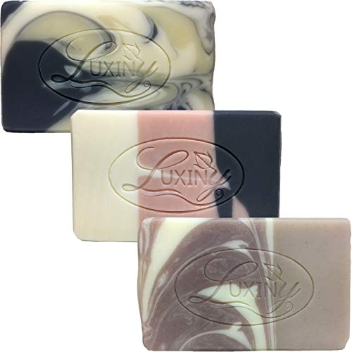 Природен сапун за жените, Luxiny 3 Pk рачно изработени кастилја сапун барови вклучуваат: чајно дрво сапун бар со навестување на нане,
