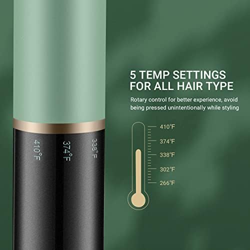 Косата Straightener Четка, COZYAGE 2 во 1 Коса Curler & Коса Straightener со Вграден-во Чешел, 5 Temp Settings & Анти-Scald & 20