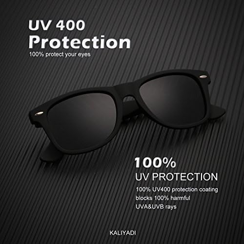 Поларизирани очила за сонце за Мажите и Жените Мат Финиш Сонце очила Боја Огледало Леќа UV Блокирање (3 Парчиња)