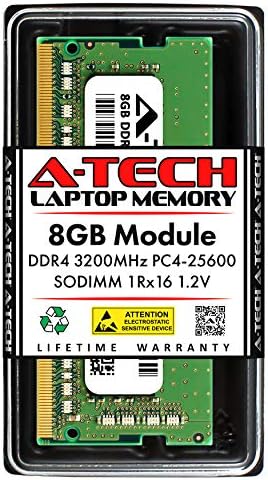 A-Tech 8GB RAM меморија Замена за Кингстон KCP432SS6/8 | DDR4 3200MHz PC4-25600 (PC4-3200AA) 1Rx16 1.2 V Не-ECC SODIMM 260-Pin на