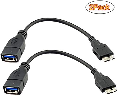 Seadream 2Pack USB 3.0 Микро-Б Машки да USB 3.0 Женски Домаќин OTG Кабелот за Адаптер -6.5 Инчен (2pack)