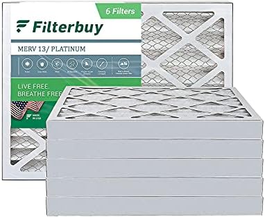 Filterbuy 29x30x2 Филтер за Воздух MERV 13, Pleated HVAC AC Печка Филтри (6-Pack, Платина)