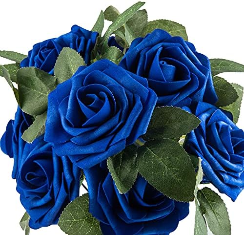 Lansdowns Вештачко Цвеќе Пена Зголеми 25pcs Реална Лажни Роуз со Произлегува Остава за Домашна Декорација Партија Градина Centerpieces