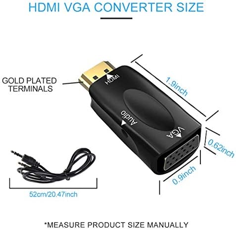 HDMI VGA Адаптерот Конвертор со 3.5 мм Аудио Џек Кабел,4K HDMI VGA Конвертор на Женски Машки позлатени Конектори за Лаптоп,КОМПЈУТЕР,