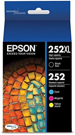 EPSON T252 DURABrite Ултра Мастило со Висок Капацитет Црно-Standard Color Кертриџ Комбо Pack (T252XL-BCS) за да одберете Epson работна