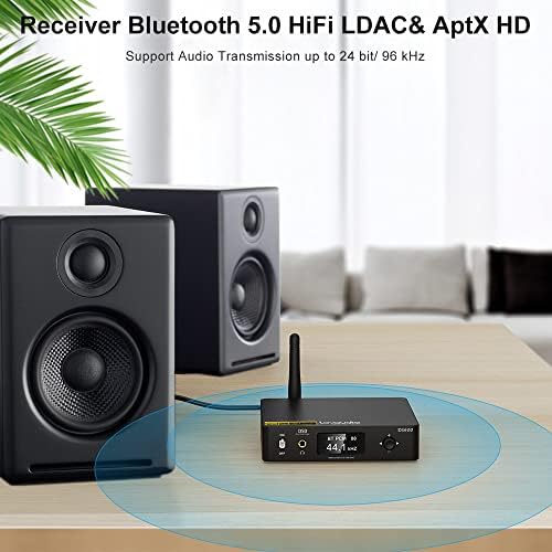 Lavaudio DS600 Аудио DAC HiFi Bluetooth 5.0 Приемник LDAC& AptX HD, USB DAC за PC Слушалки Amp 3,5 мм, Dual ES9038Q2M XMOS DSD512