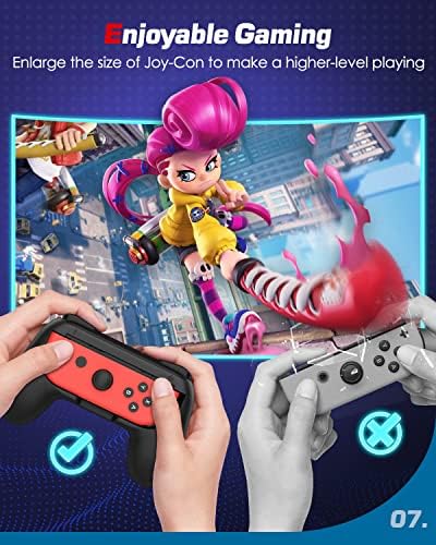 MoKo Зафат за Nintendo Switch OLED Модел Joycon & Switch Радост-Con, [2-Pack] Ергономски Рака Зафат Контролер се Справи со Полнење